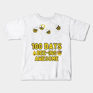 100 Days Bee-ing Awesome School Teacher Student Kid Kids T-Shirt